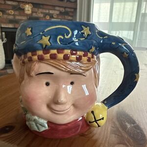 Christmas Elf Head 3D Large Ceramic MUG Christmas Holiday Cup